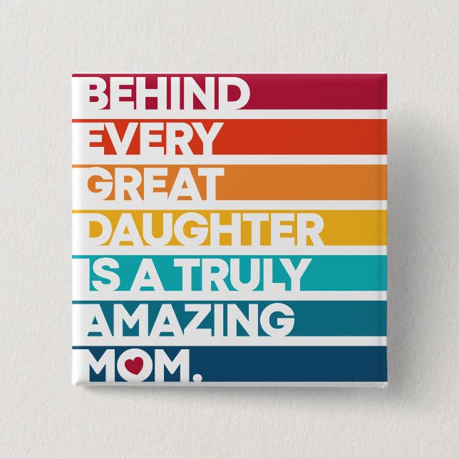 Nice Design Expression Text for Mother's Day 15 Cm Square Badge (Front)