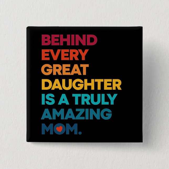 Nice Design Expression Text for Mother's Day Butto 15 Cm Square Badge (Front)