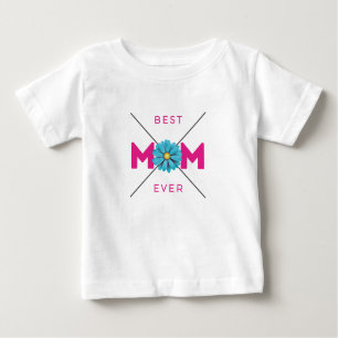 Nice Design Text Best Mum Ever With Heart Baby T-Shirt