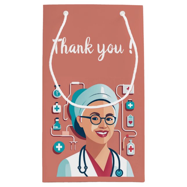 Nice design to thank nurses small gift bag (Back)