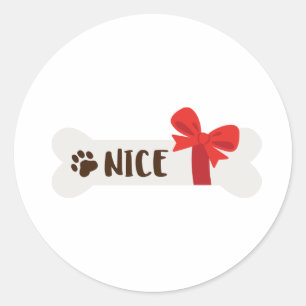Nice Dog Bone Classic Round Sticker