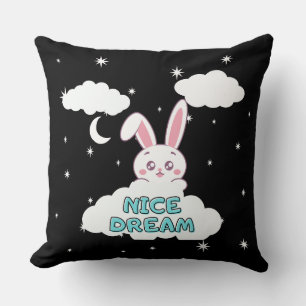 Nice Dream Bunny – Night Sky Throw Pillow 