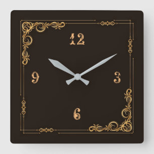 Nice elegant vintage square wall clock