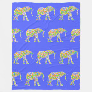 Nice Elephant Mandala Design 2 Fleece Blanket