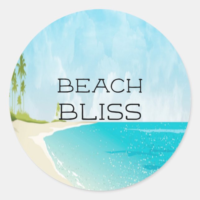 Nice Feeling Beautiful Beach Bliss Classic Round Sticker (Front)