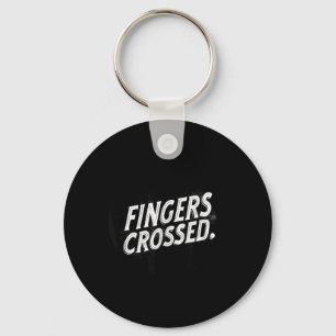 Nice Fingers Crossed Speech Stamp Key Ring