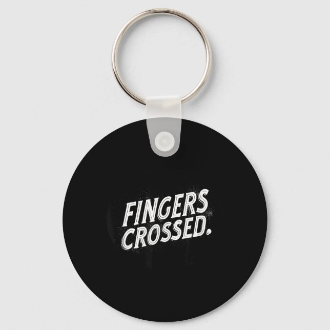 Nice Fingers Crossed Speech Stamp Key Ring (Front)