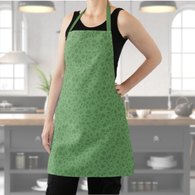 Nice Floral Green All-Over Print Apron (Creator Uploaded)