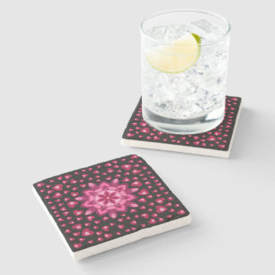NICE FLOWER HEARTS LOVE VALENTINE, BIRTHDAY, GIFT  STONE COASTER
