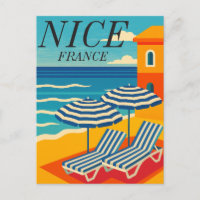 Nice France Côte d'Azur Beach Vintage Travel