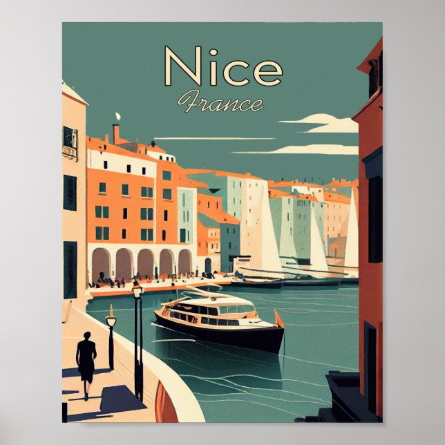 Nice France Minimalist Vintage Art Poster (Front)
