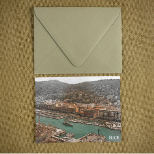 Nice France Port Lympia Panorama View Postcard