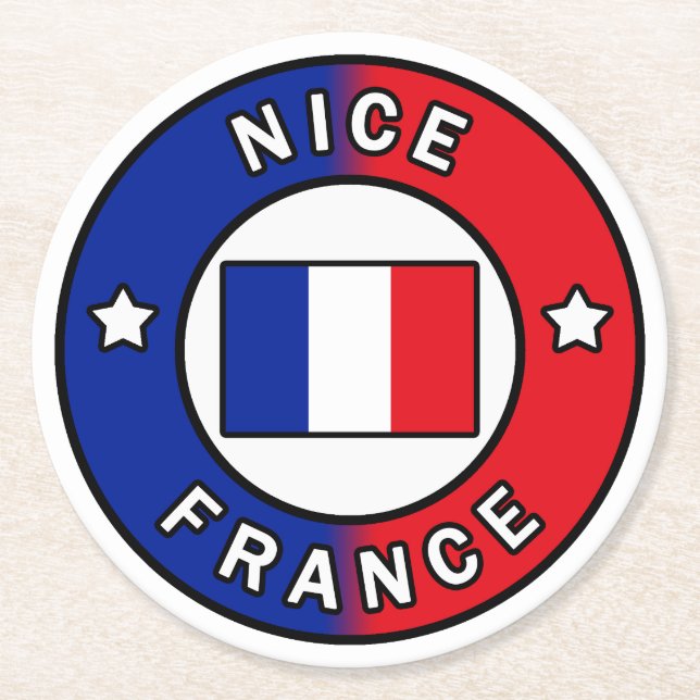 Nice France Round Paper Coaster (Front)