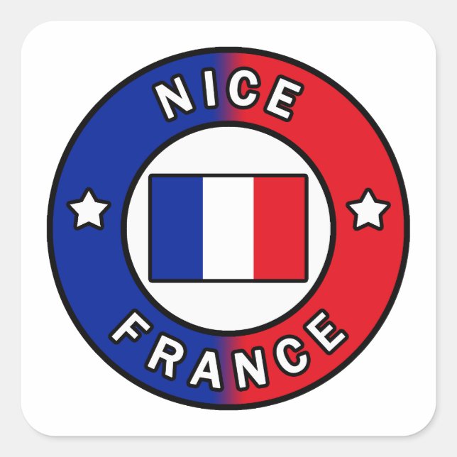 Nice France Square Sticker (Front)