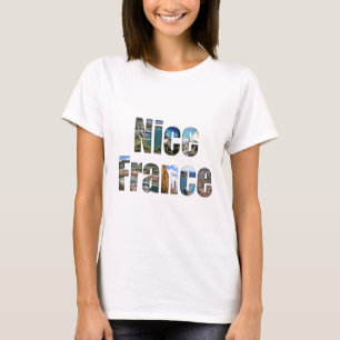 Nice, France tourist attractions in letters T-Shirt