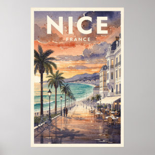 Nice France Vintage Travel Poster