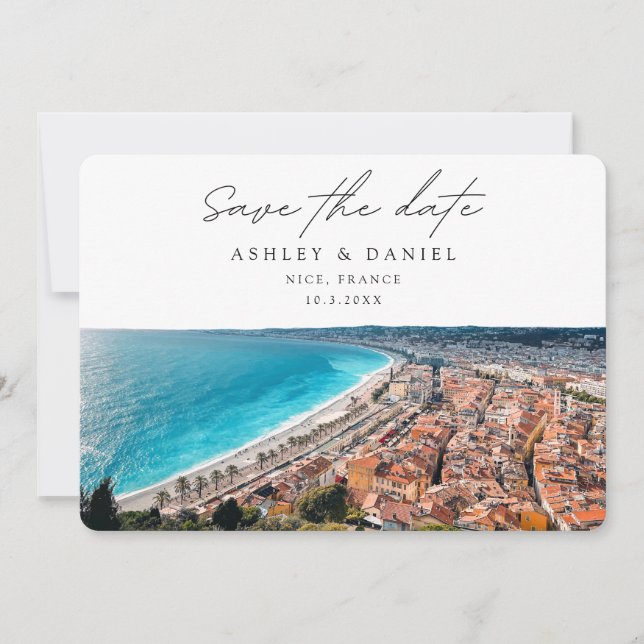 Nice France Wedding Destination Save the Date Invitation (Front)