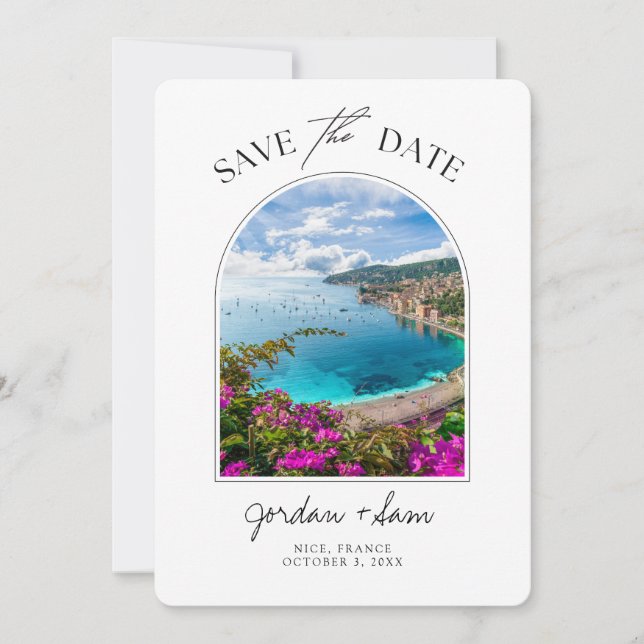 Nice France Wedding Save the Date Invitation (Front)