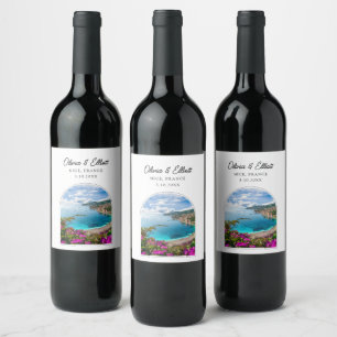 Nice France Wedding Wine Label