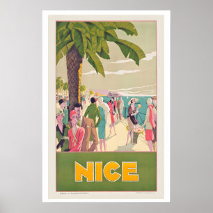 Nice French Riviera France Vintage Travel Poster