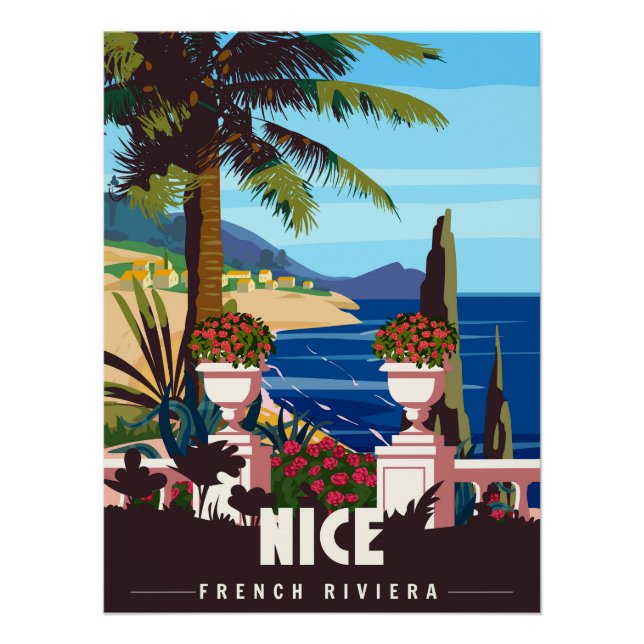 Nice French Riviera Retro Poster (Front)