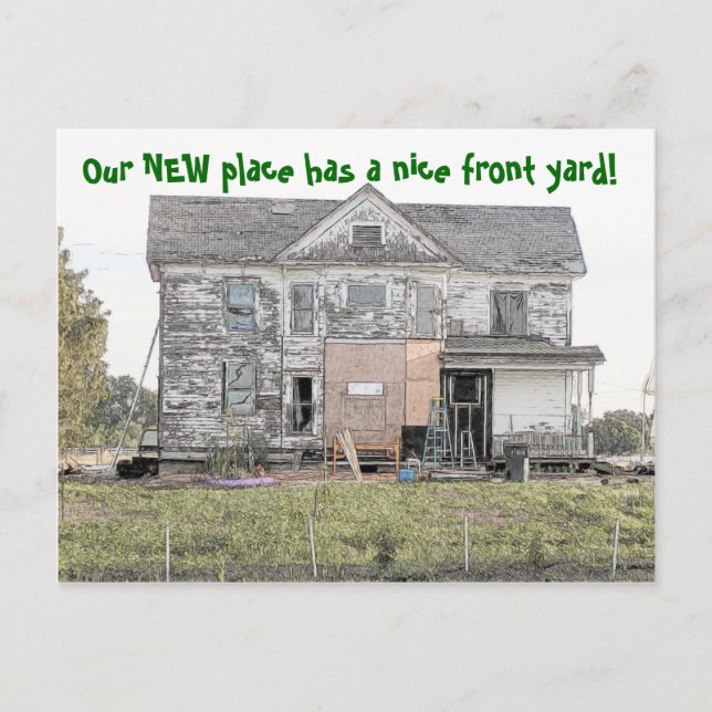 Nice Front Yard Funny Change of Address Announcement Postcard (Front)