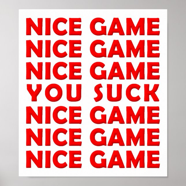 Nice Game Funny Poster (Front)