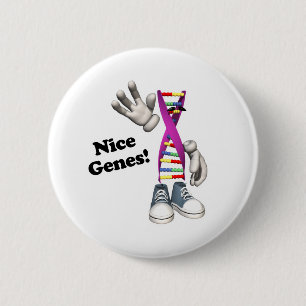 Nice Genes Funny DNA Strip Character 6 Cm Round Badge