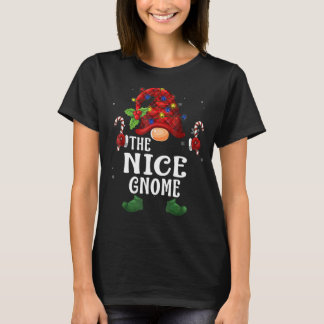 Nice Gnome Buffalo Plaid Matching Family Christmas T-Shirt