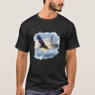 Nice Golden Bridge Eagle Costume for Patriotic Clo T-Shirt