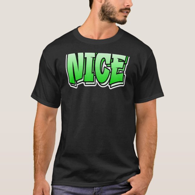 Nice Graffiti Style That Says Nice Christmas T-Shirt (Front)