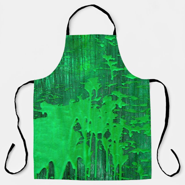 Nice green old surface with paint drips texture -  apron (Front)