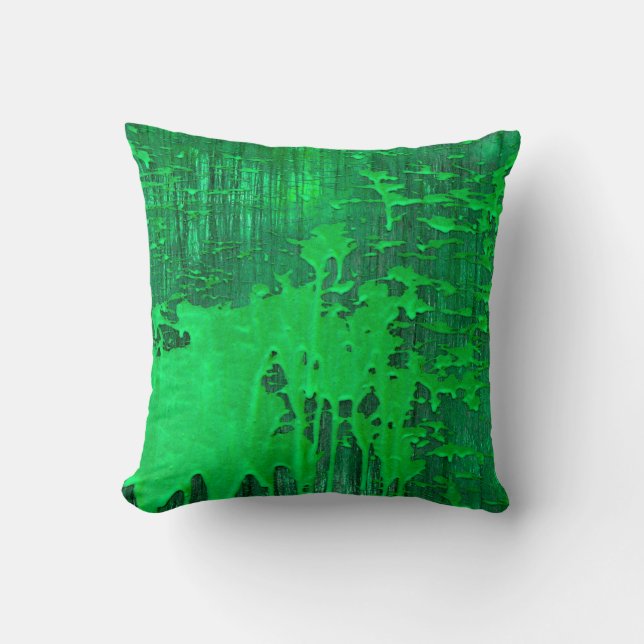 Nice green old surface with paint drips texture -  cushion (Front)