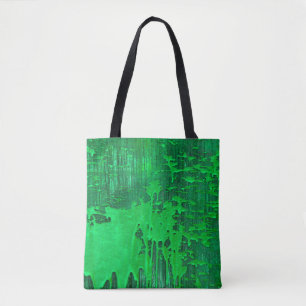 Nice green old surface with paint drips texture -  tote bag