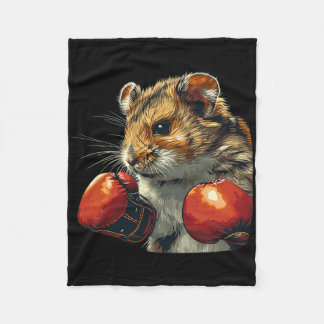 Nice Hamster Boxer Costume With Boxing Gloves For  Fleece Blanket