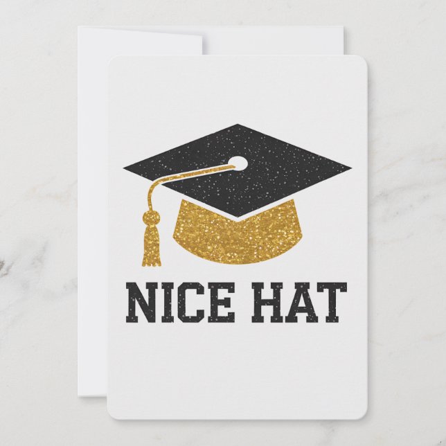 Nice Hat Graduation High School College University Invitation (Front)