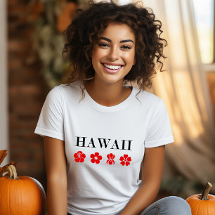 Nice Hawaii Red Flower Icons Light-Colour T-Shirt