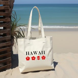 Nice Hawaii Red Flower Icons Light-Colour Tote Bag