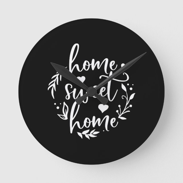 Nice Home Design Home Sweet Home Round Clock (Front)
