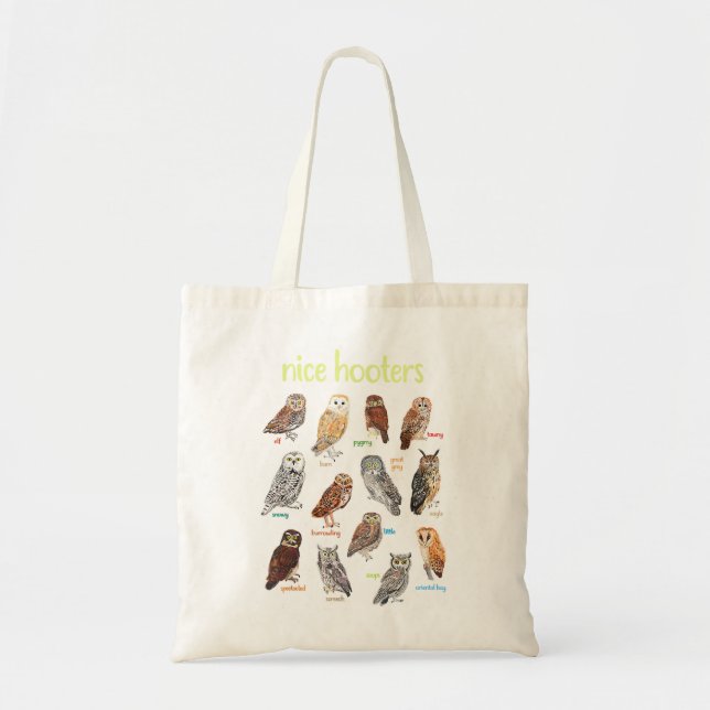 Nice Hooters Owl Bird Pun Funny Adult Joke Birdwat Tote Bag (Front)