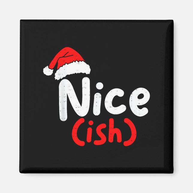 Nice (ish) Naughty Angel Funny Christmas List Fami Magnet (Front)