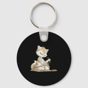 Nice Japan Kitsune Costume For Calligraphy Lovers Key Ring