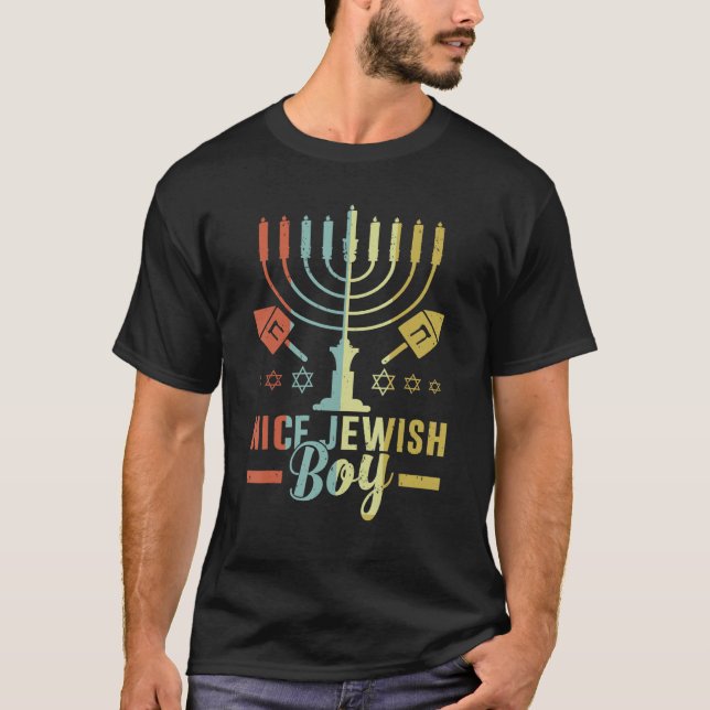 Nice Jewish Boy Cool Chanukah Funny Ugly Hanukkah  T-Shirt (Front)