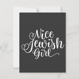 Nice Jewish Girl Hanukkah Jew Funny Card