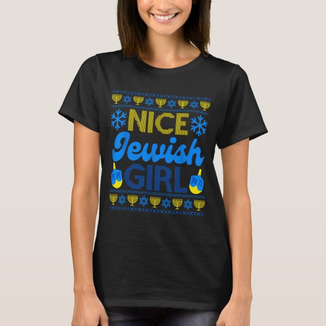 Nice Jewish Girl Ugly Happy Hanukkah Sweater Chanu (Front)