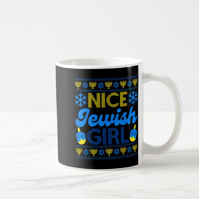 Nice Jewish Girl Ugly Happy Hanukkah Sweater Chanu Coffee Mug (Right)