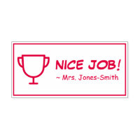 "NICE JOB!" Commendation Rubber Stamp