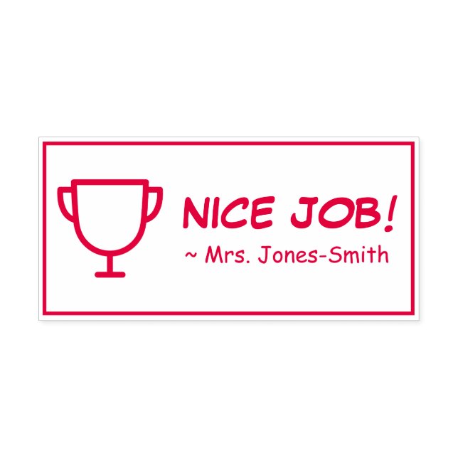 "NICE JOB!" Commendation Rubber Stamp (Design)