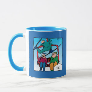 Nice Jump Cartoon Skiers Mug