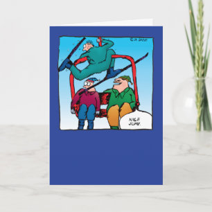 Nice Jump! Skiers Birthday Card